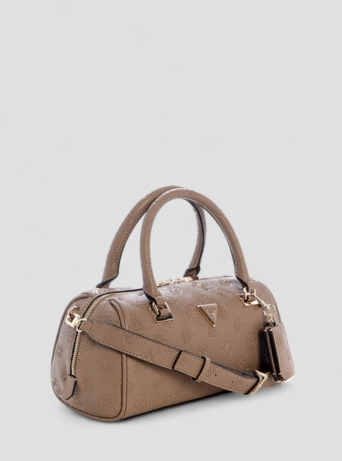 GUESS Womens Brown Logo Cresidia II Box Satchel Bag PD988808 Front Side View