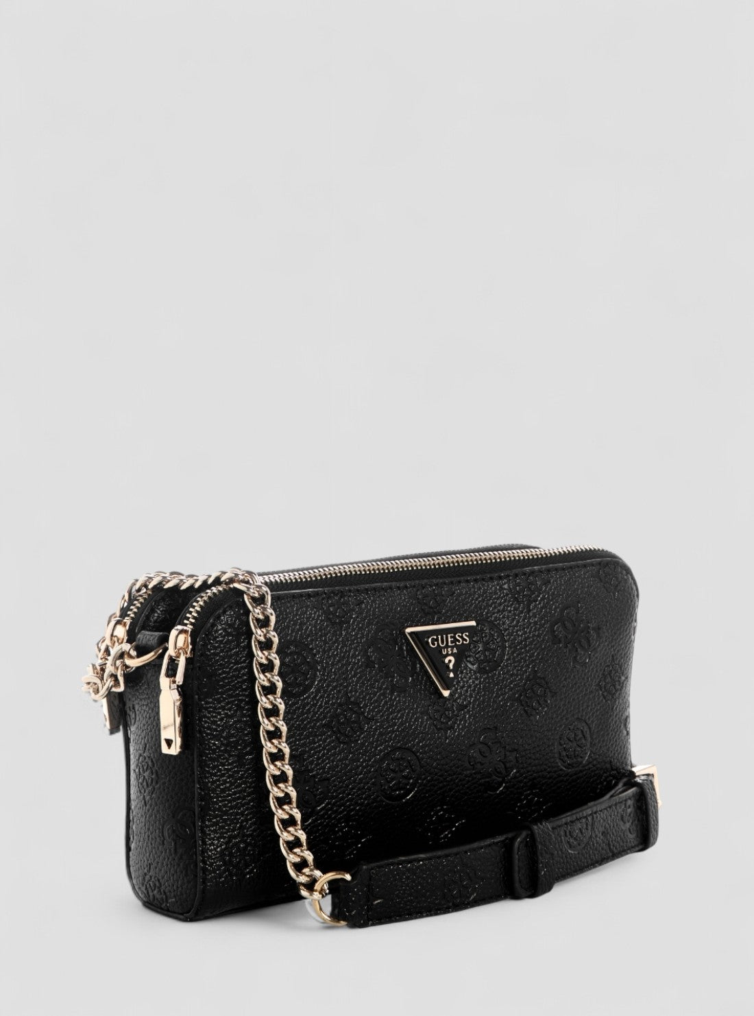 GUESS Womens Black Logo Cresidia II Status Crossbody Bag PD988812 Front Side View