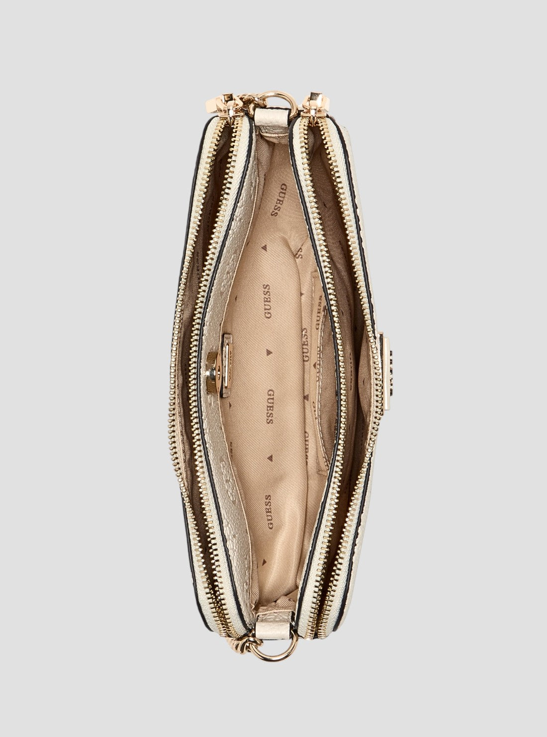 GUESS Womens White Logo Cresidia II Status Crossbody Bag PD988812 Inside View