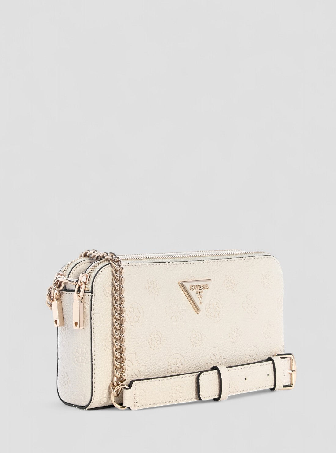 GUESS Womens White Logo Cresidia II Status Crossbody Bag PD988812 Front Side View