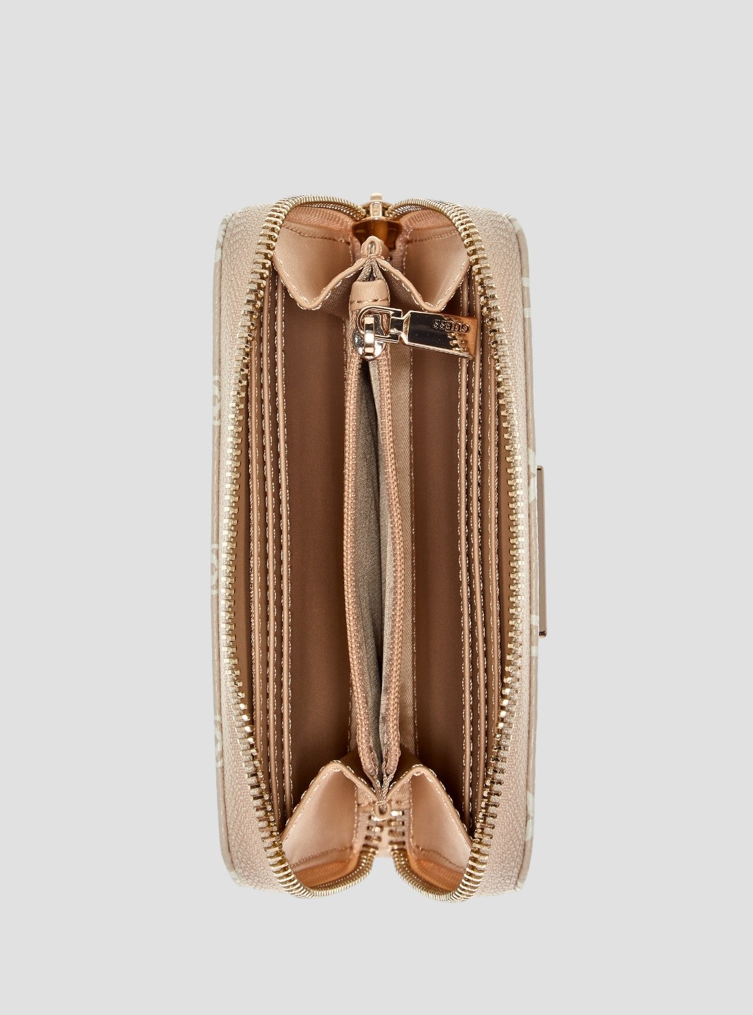 Dark Taupe Logo Cresidia II Medium Zip Around Wallet | GUESS
