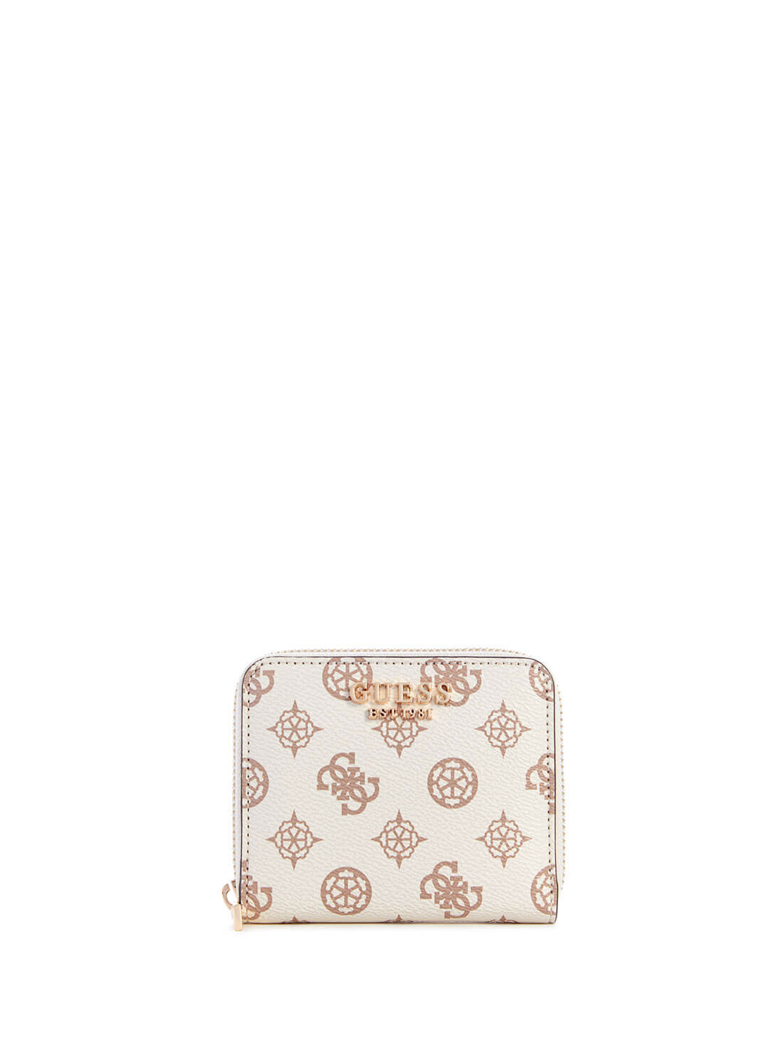 White Logo Laurel Small Wallet | GUESS Women's Handbags | front view
