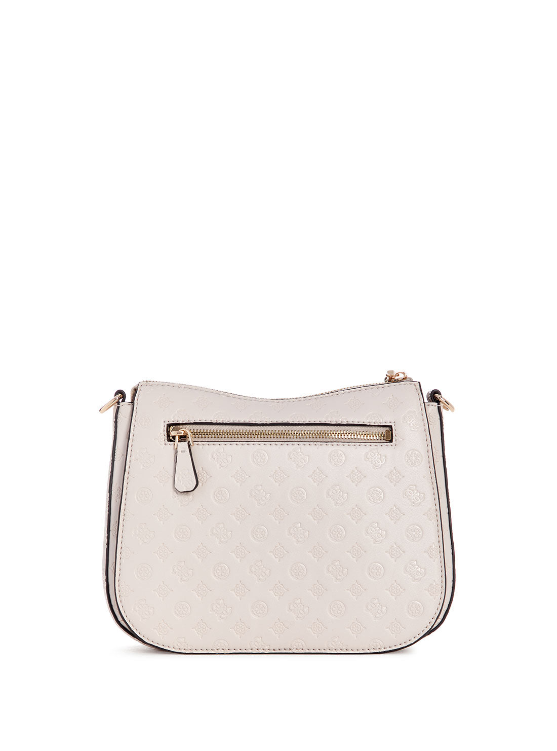 GUESS Taupe Logo Arlena Crossbody Hobo Bag back view