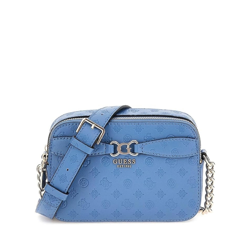 Blue Arlena Logo Camera Crossbody Bag