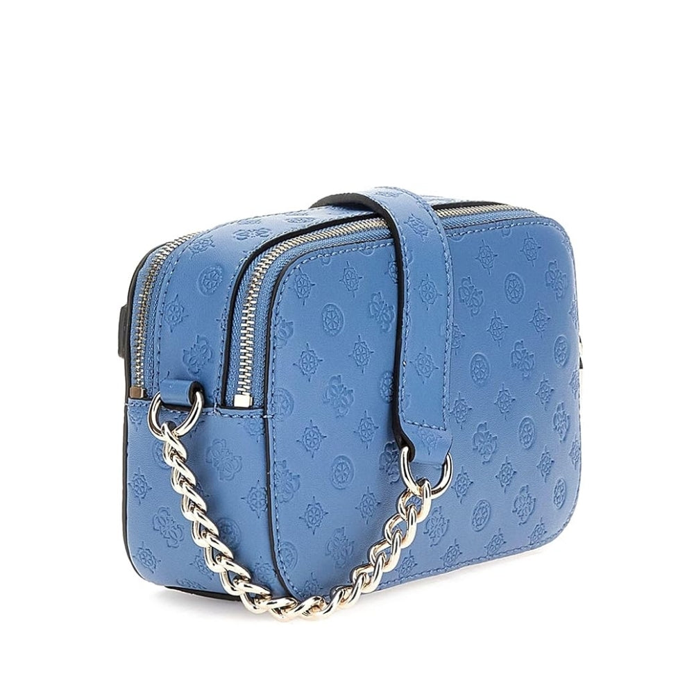 Blue Arlena Logo Camera Crossbody Bag