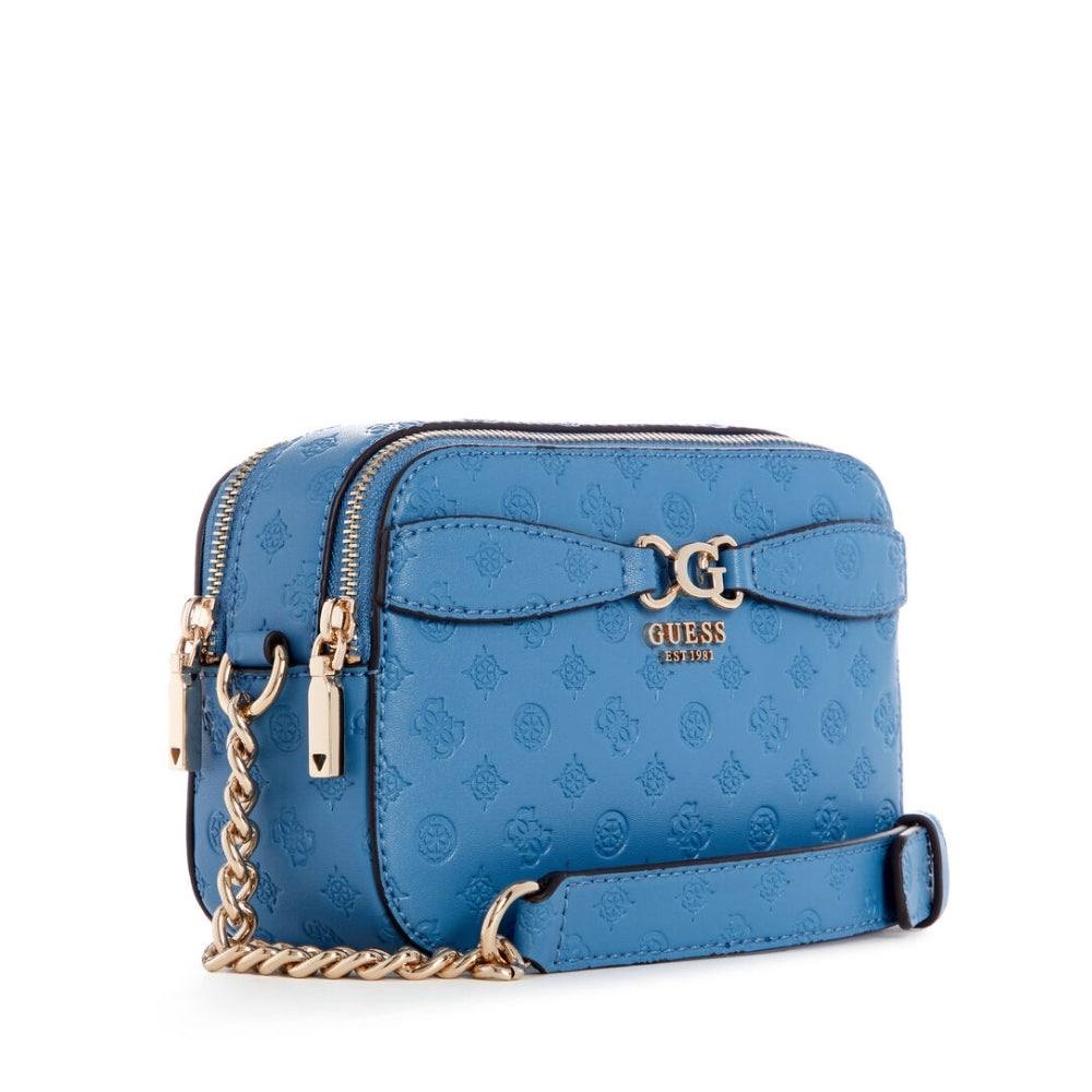 Blue Arlena Logo Camera Crossbody Bag