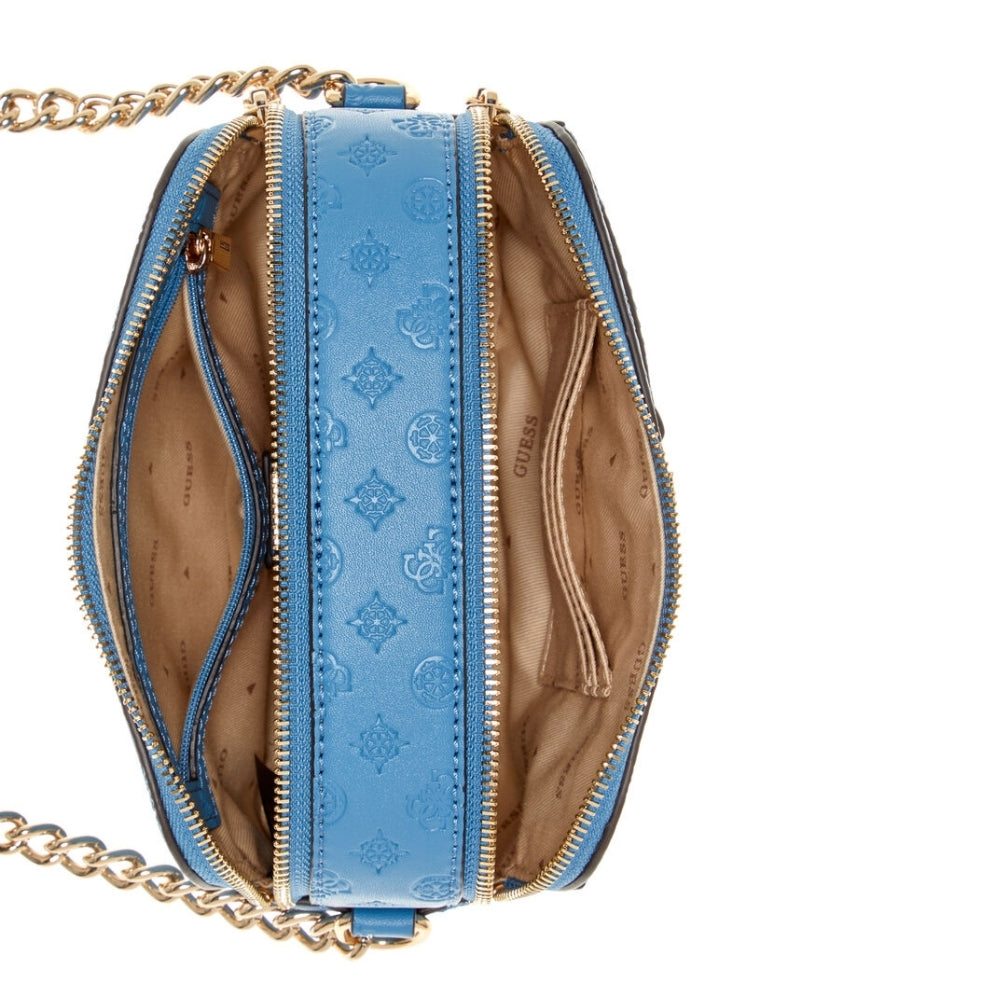 Blue Arlena Logo Camera Crossbody Bag