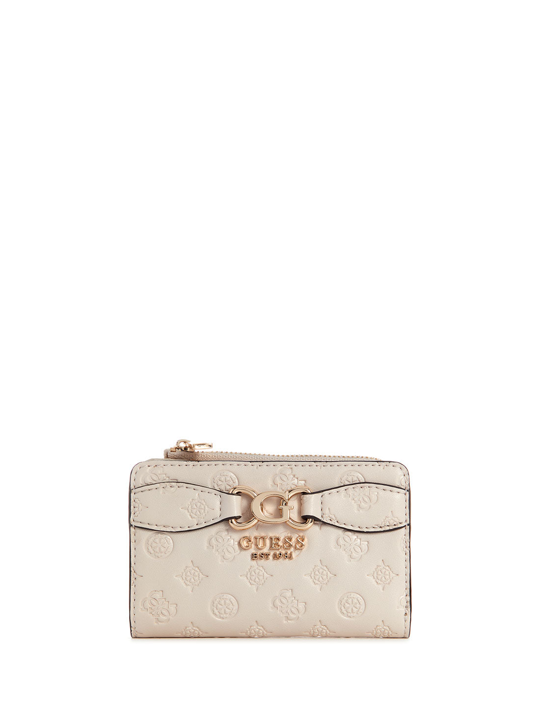 GUESS Taupe Logo Arlena Card Case front view