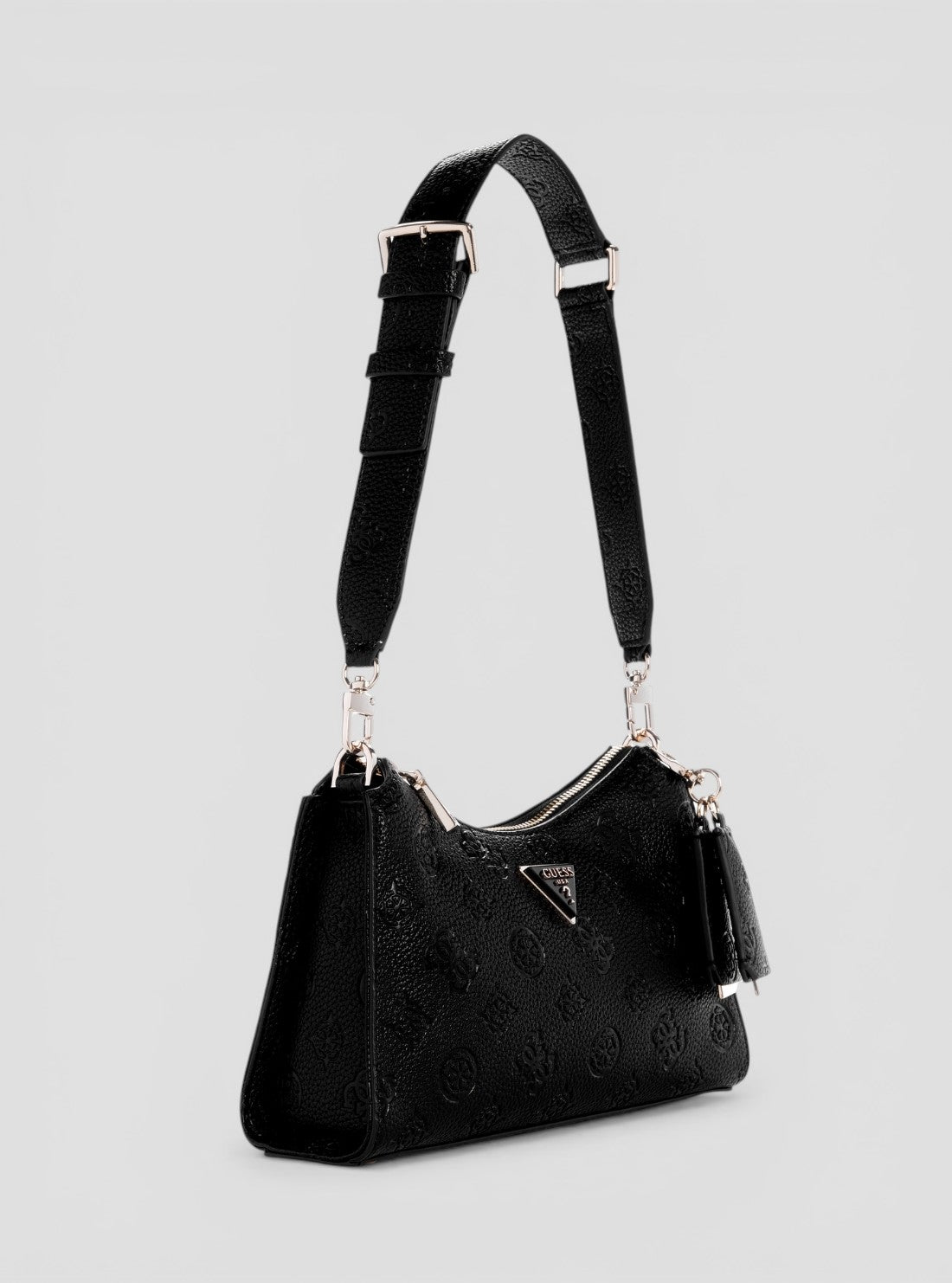 GUESS Womens Black Cresidia Top Zip Shoulder Bag PG934918 Side View
