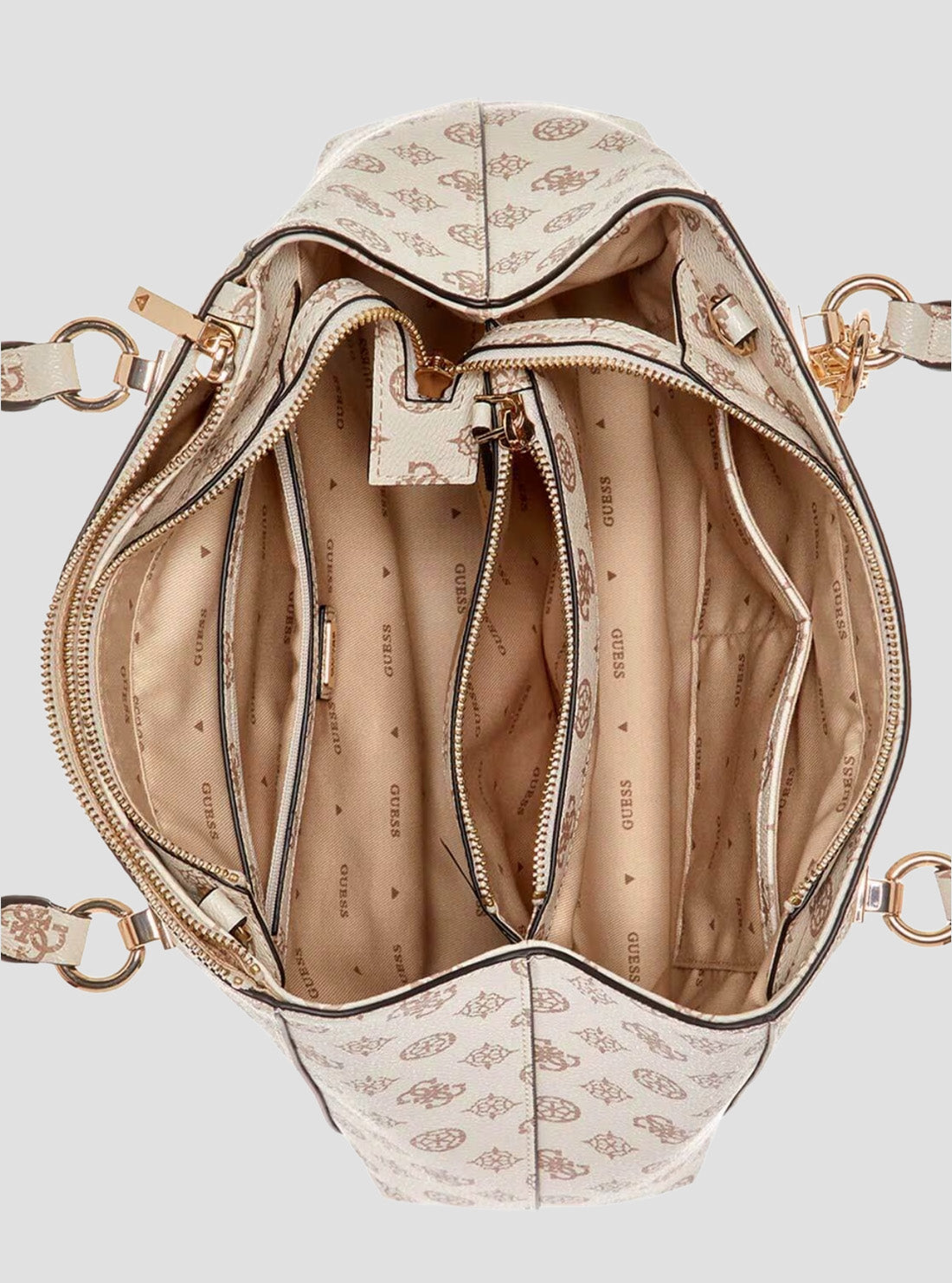 GUESS Women's Beige Logo Evelune Large Girlfriend Satchel PG935307CRG
Internal View