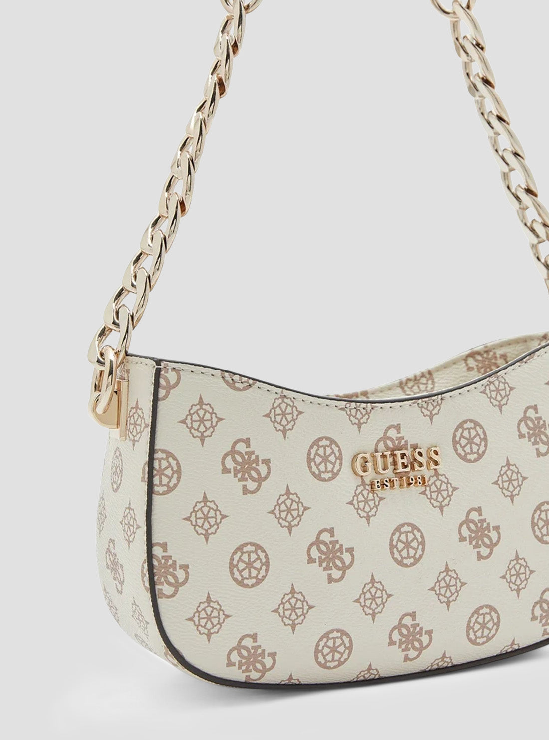 GUESS Women's White Evelune Top Zip Shoulder Bag PG935318 Side View