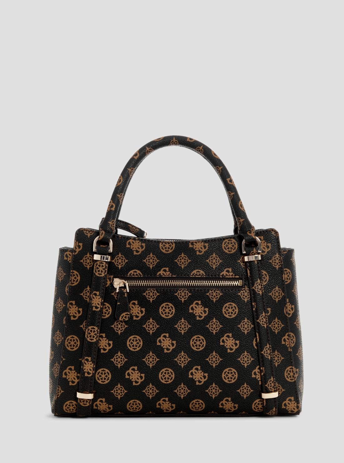 GUESS Womens Brown Logo Daryna Compartment Satchel Bag PG949306  Back View
