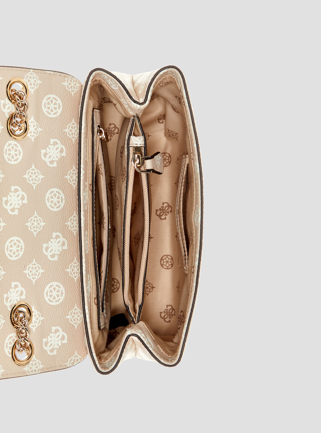 GUESS Womens Sand Logo Logo Daryna Crossbody Bag PG949320 Inside View