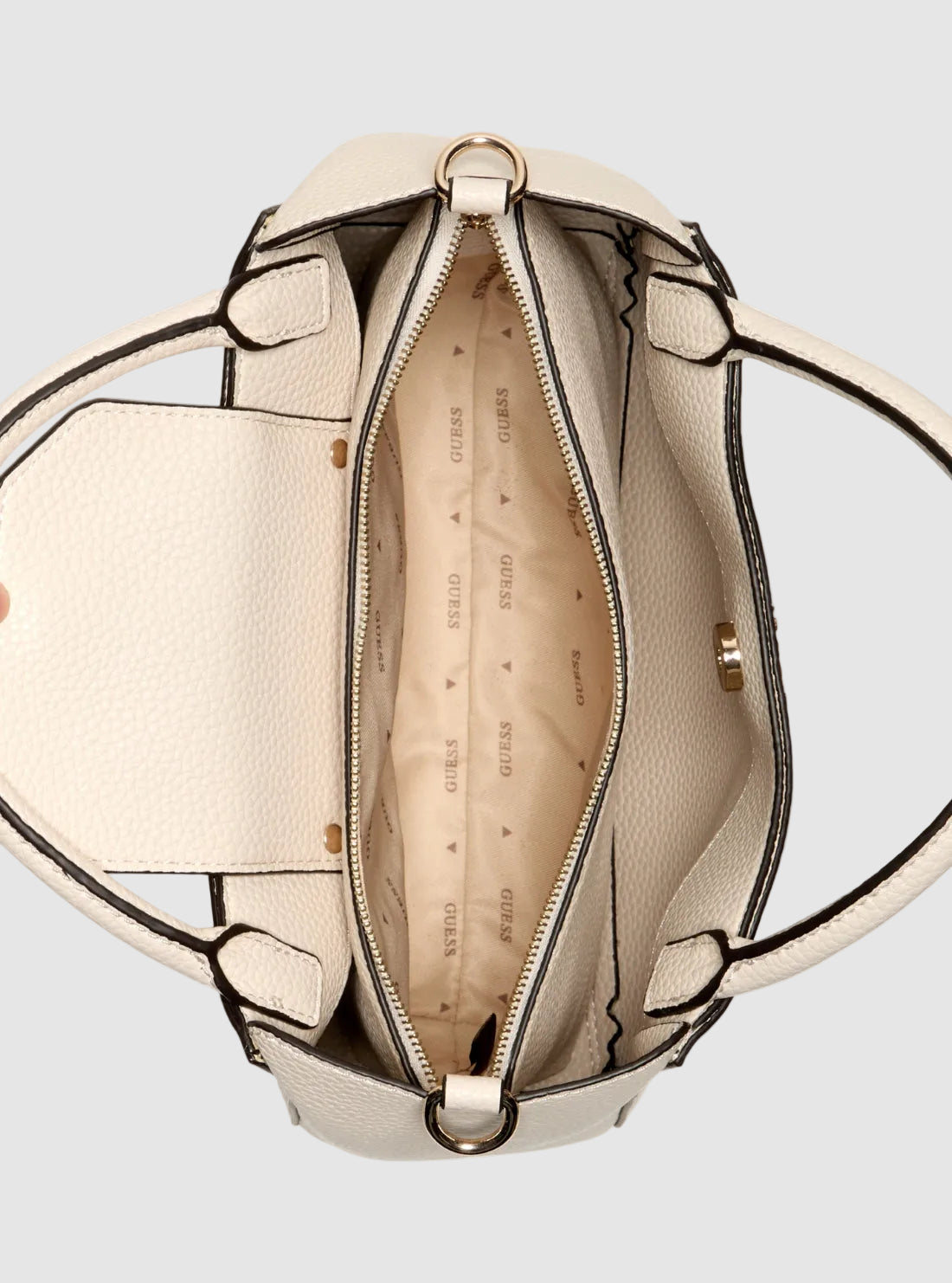 GUESS Womens Eco Bone Brenton Small Girlfriend Satchel Bag PG964805 Inside View