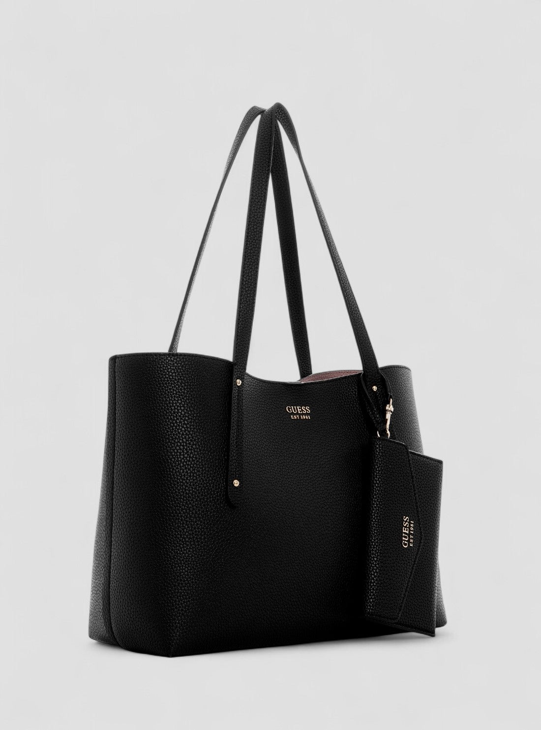 GUESS Womens Black Brenton Tote Bag PG964823 Front Side View