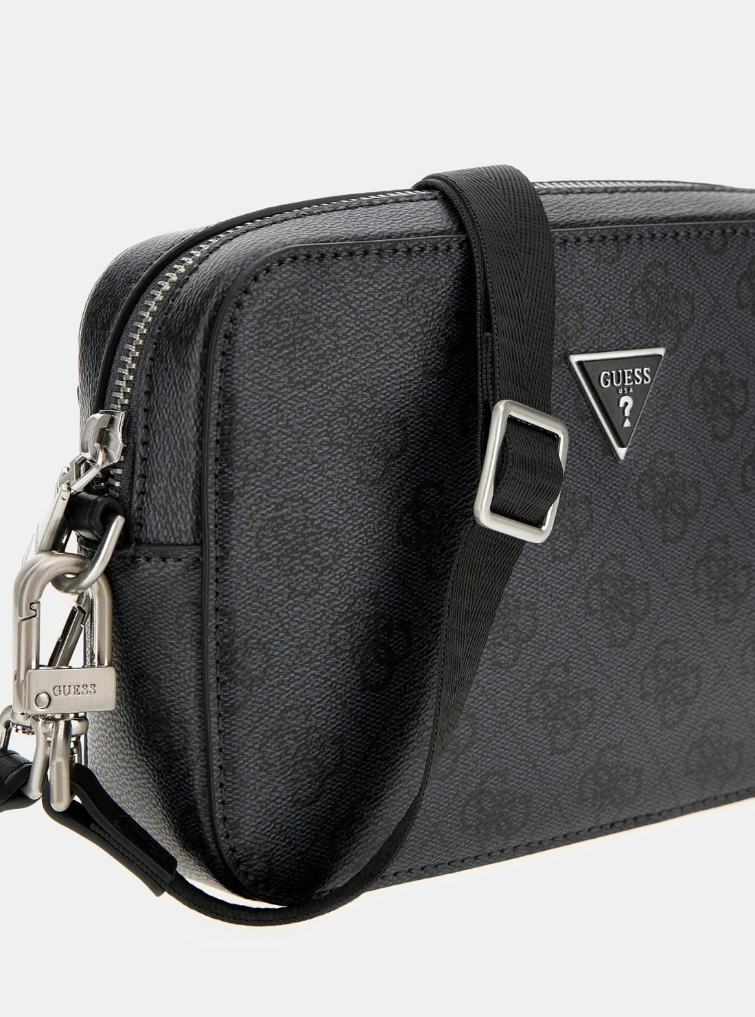 GUESS Mens Black Logo Milano Mini Camera Bag PMMILOP5245 Detail View_2