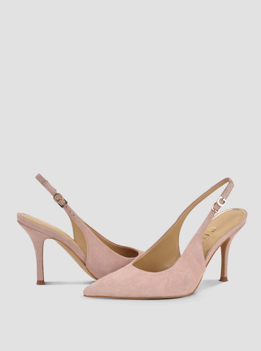 GUESS Womens Pink Princelsa Slingback Pumps PRINCELSA Front Side View