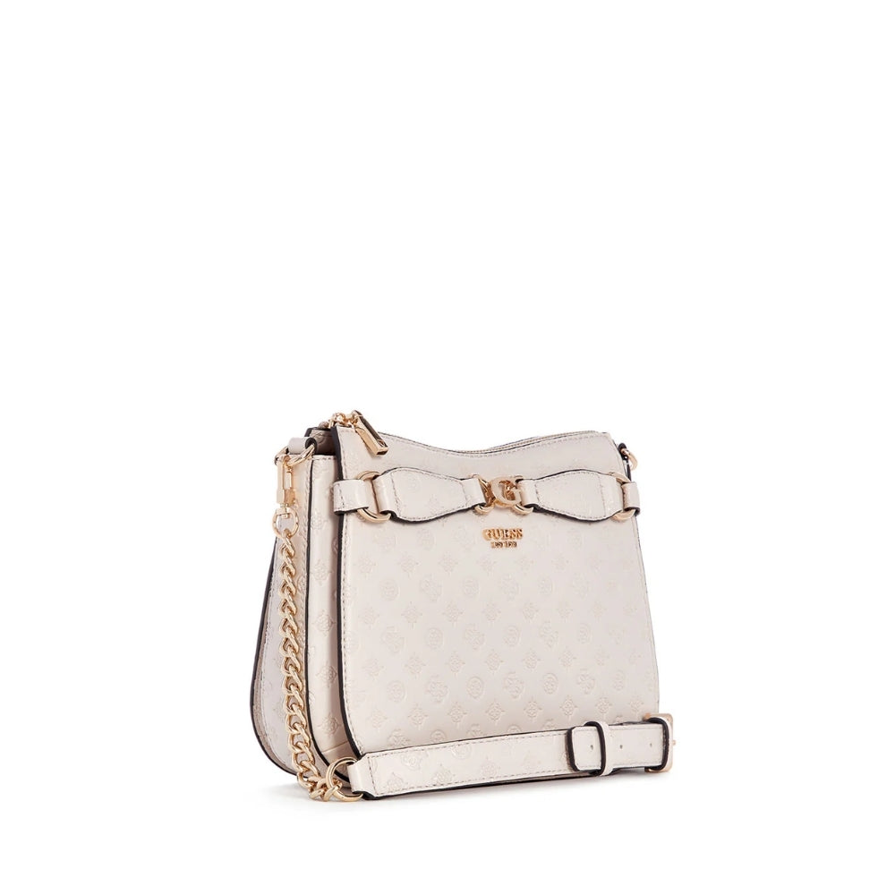 Taupe Logo Arlena Crossbody Hobo Bag