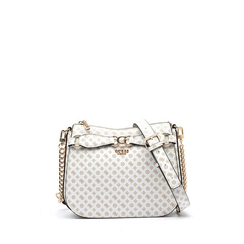 White Logo Arlena Crossbody Hobo Bag