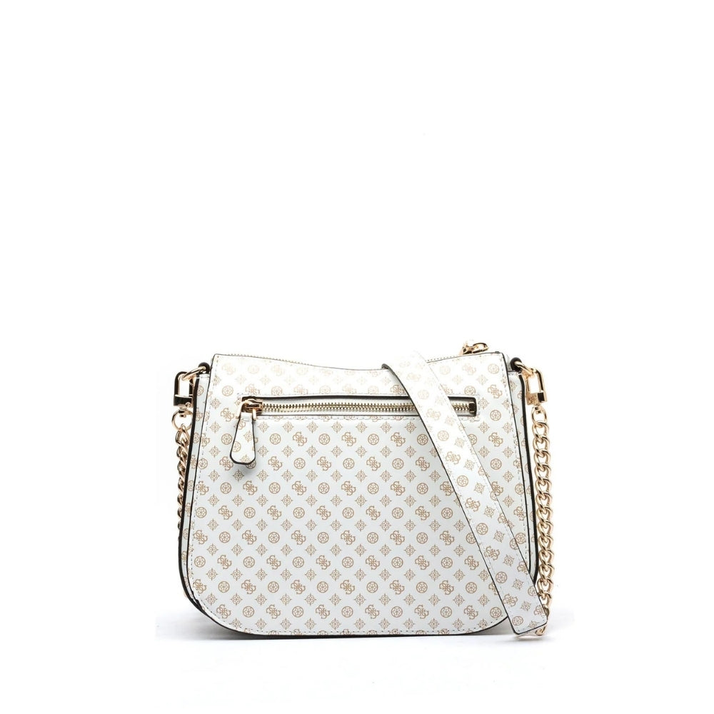 White Logo Arlena Crossbody Hobo Bag