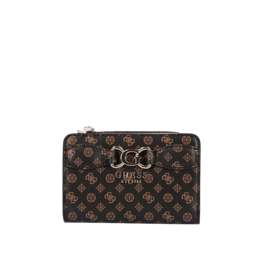 Brown Arlena Logo Zip Around Card Case