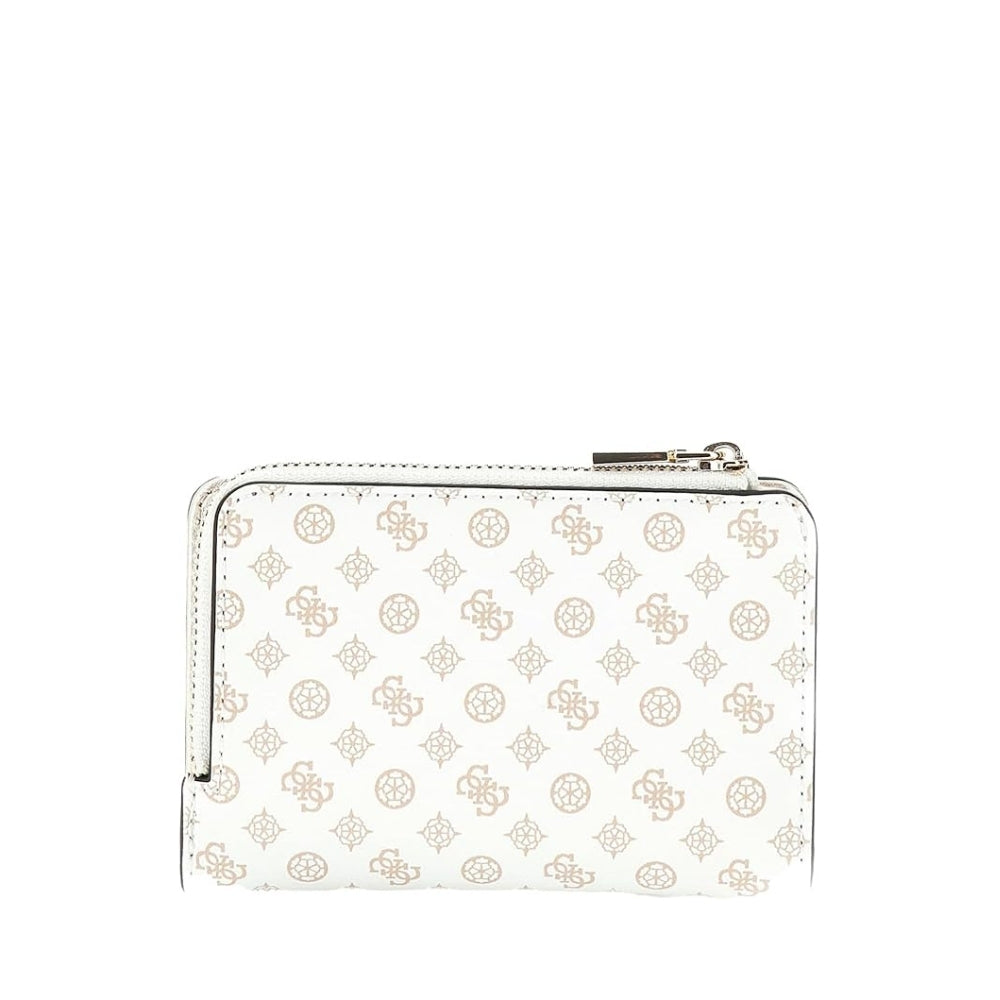 White Arlena Logo Zip Around Card Case