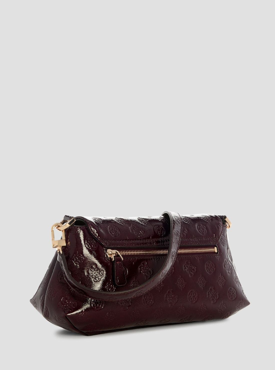 GUESS Womens Burgundy Logo Carmella Crossbody Flap Bag PT222520 Back View