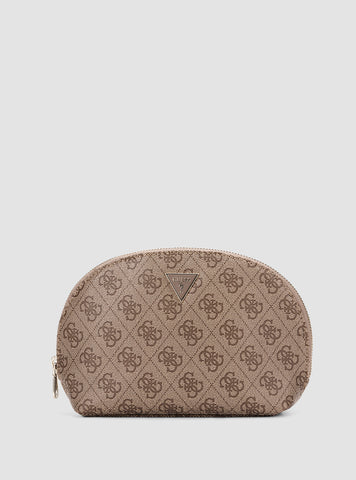GUESS Accessories Brown Logo Zamira Dome Pouch PW7501P5170 Front View