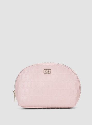 GUESS Accessories Purple G Logo Television Dome Cosmetic Pouch PW7531P5270 Front View