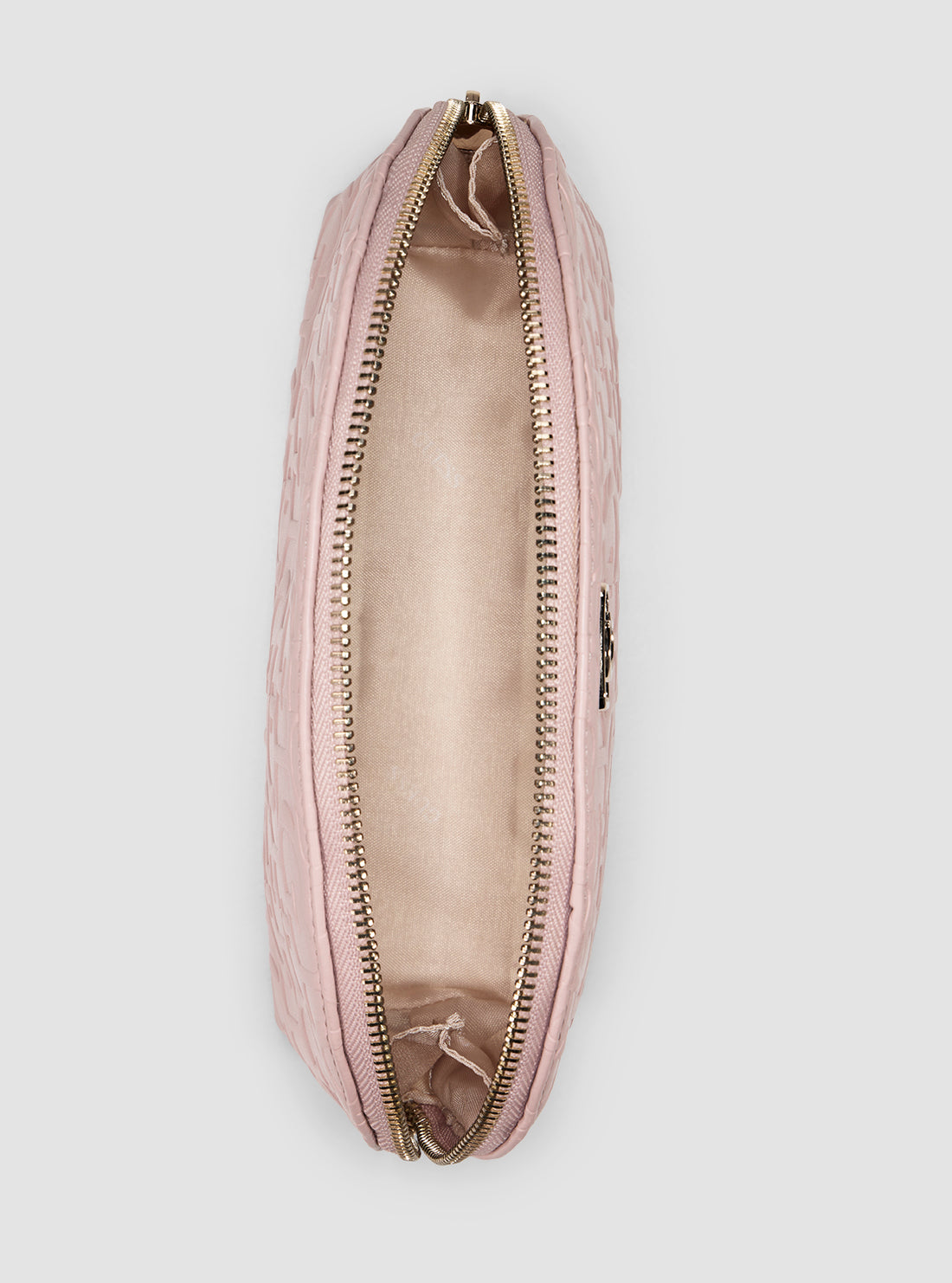 GUESS Accessories Purple G Logo Television Dome Cosmetic Pouch PW7531P5270 Inside View