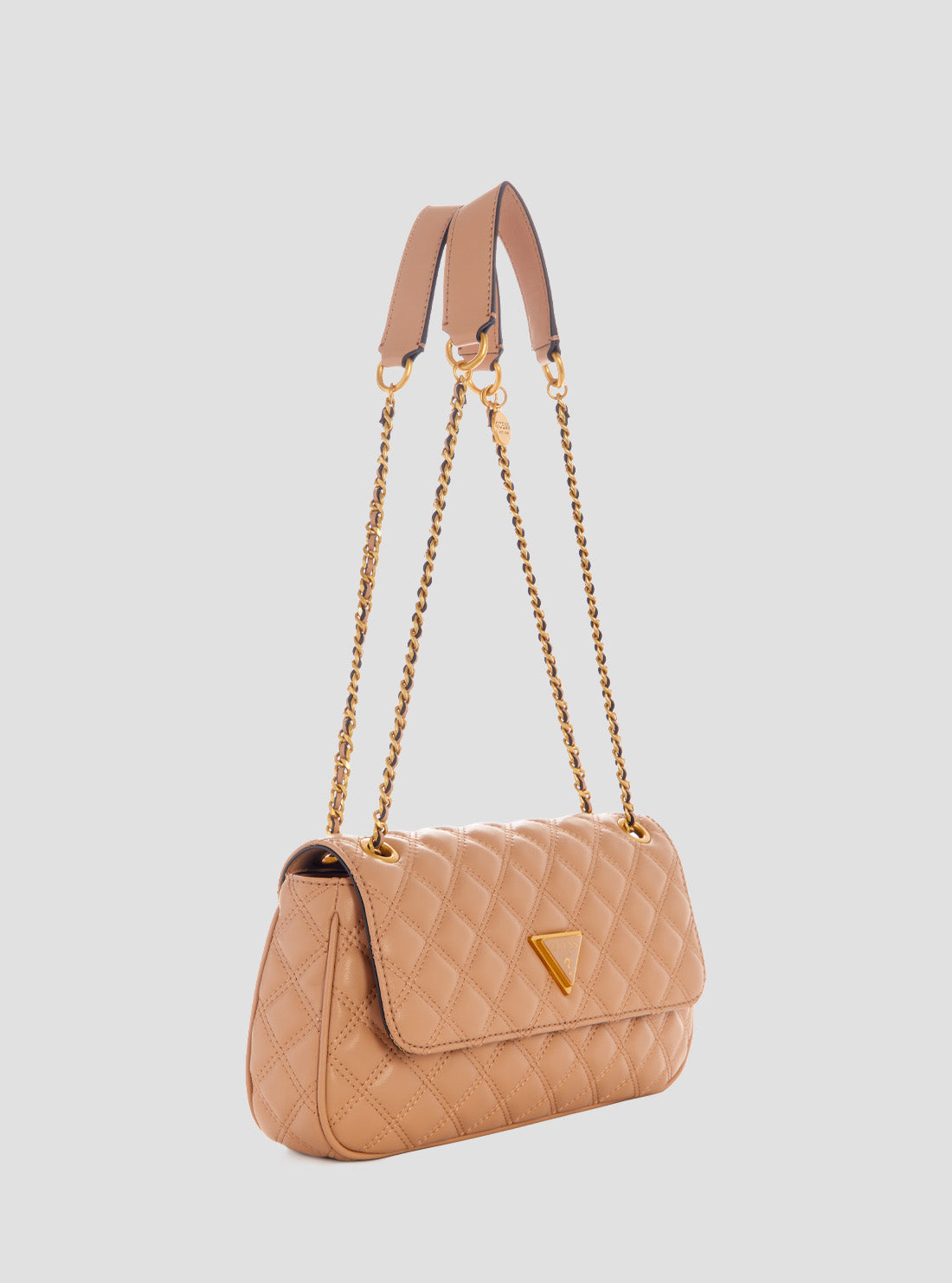 GUESS Womens Beige Giully Convertible Crossbody Flap Bag QA874821 Side View