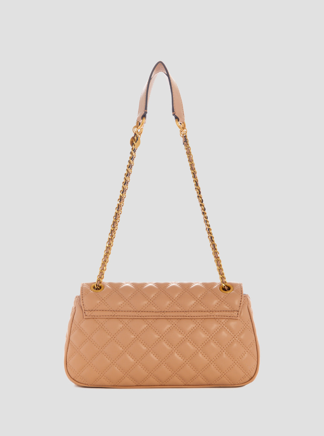 GUESS Womens Beige Giully Convertible Crossbody Flap Bag QA874821 Back View