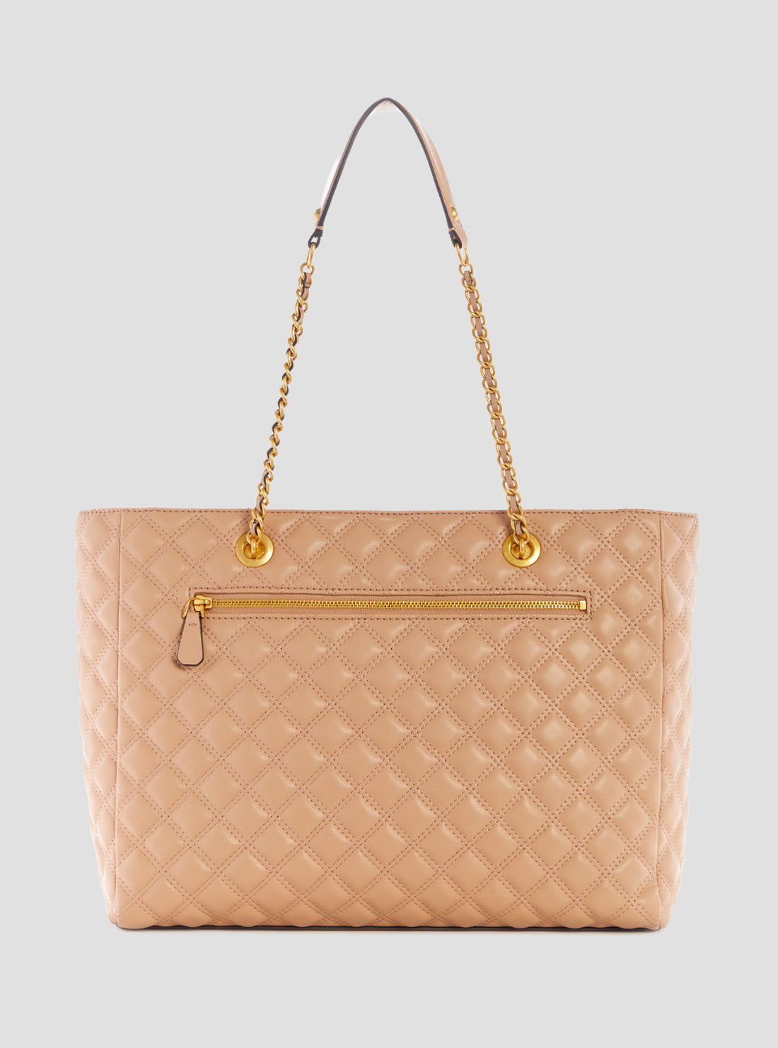 GUESS Womens Beige Giully Quilted Tote Bag QA874823 Back View