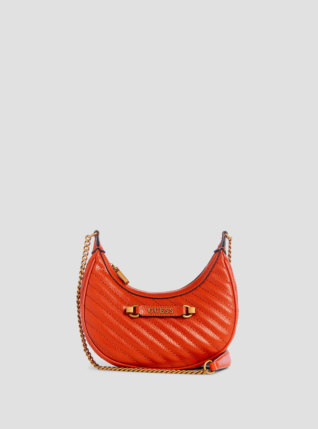 Orange Sela Mini Crossbody Hobo Bag GUESS