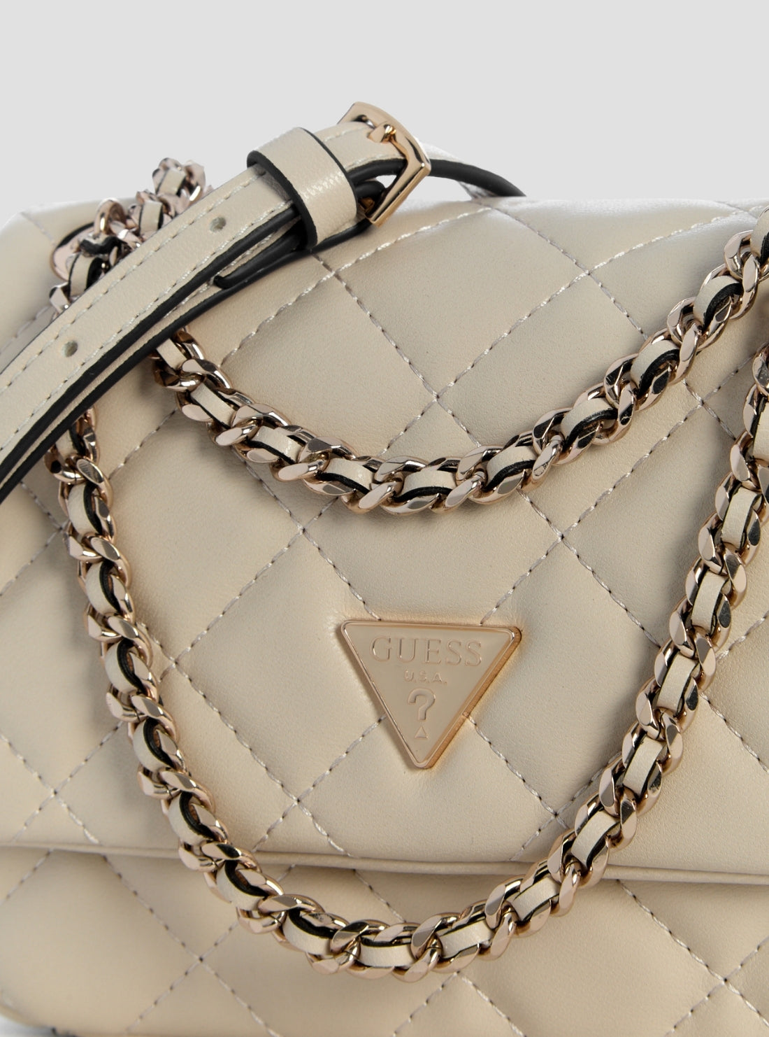 GUESS Womens Bone Juliet Mini Flap Crossbody Bag QG245674 Detail View
