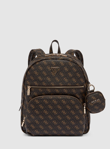 GUESS Womens Brown Logo Power Play Backpack QG712435 Front View