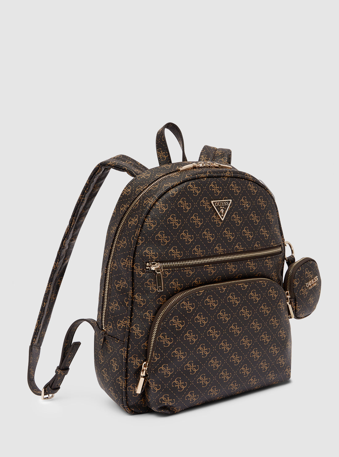 GUESS Womens Brown Logo Power Play Backpack QG712435 Side View