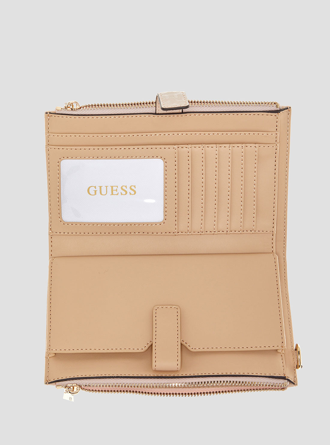 GUESS Womens Beige Valla Double Zip Organiser Wallet QG8122157 Inside View