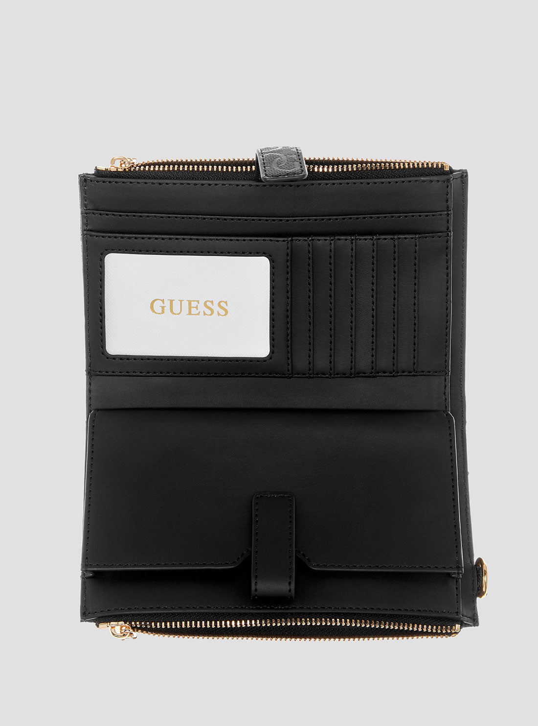 GUESS Womens Black Valla Double Zip Organiser Wallet QG8122157 Inside View