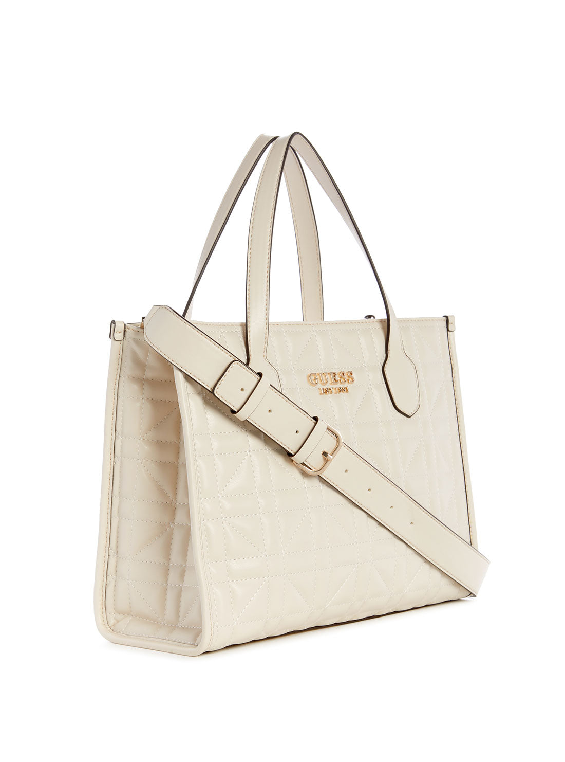 White Silvana Tote Bag side view