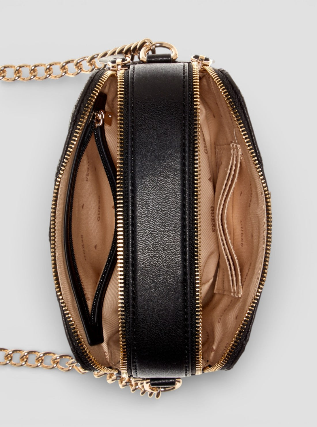 GUESS Womens Black Giully Camera Bag QG874814 Inside View