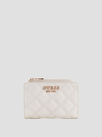 White Giully Zip Around Card Case