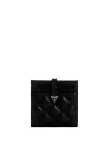 GUESS Black Giully Tab Card Case front view