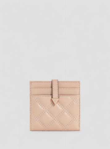 GUESS Womens Beige Giully Tab Card Case QG874852 Front View