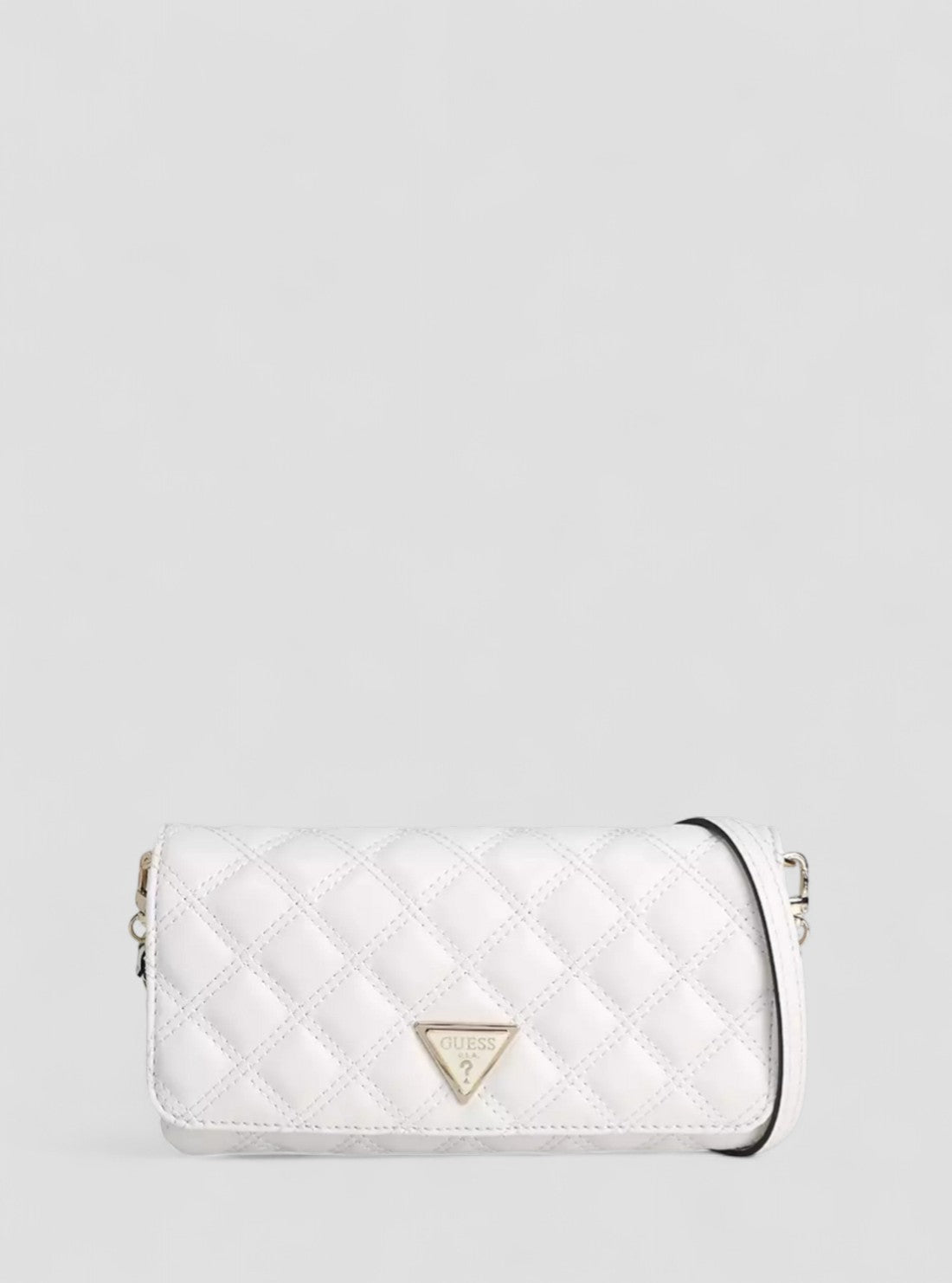 GUESS Womens White Giully Crossbody Organiser Bag QG874875 Front View