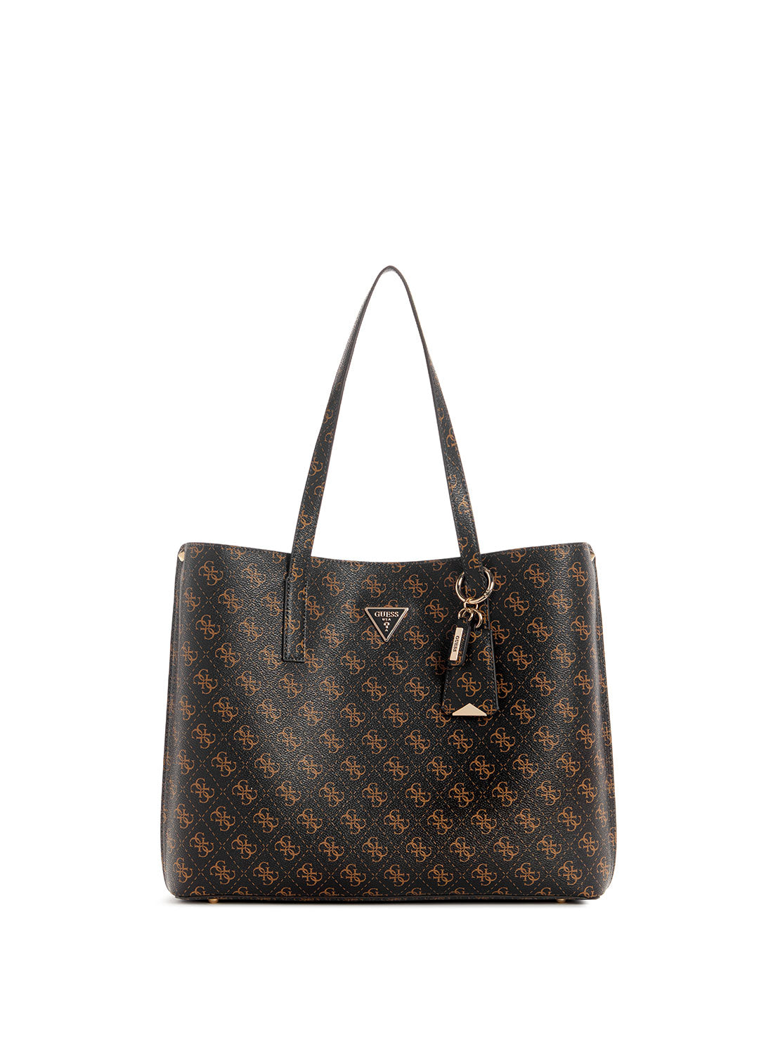 GUESS Brown Logo Meridian Tote Bag front view