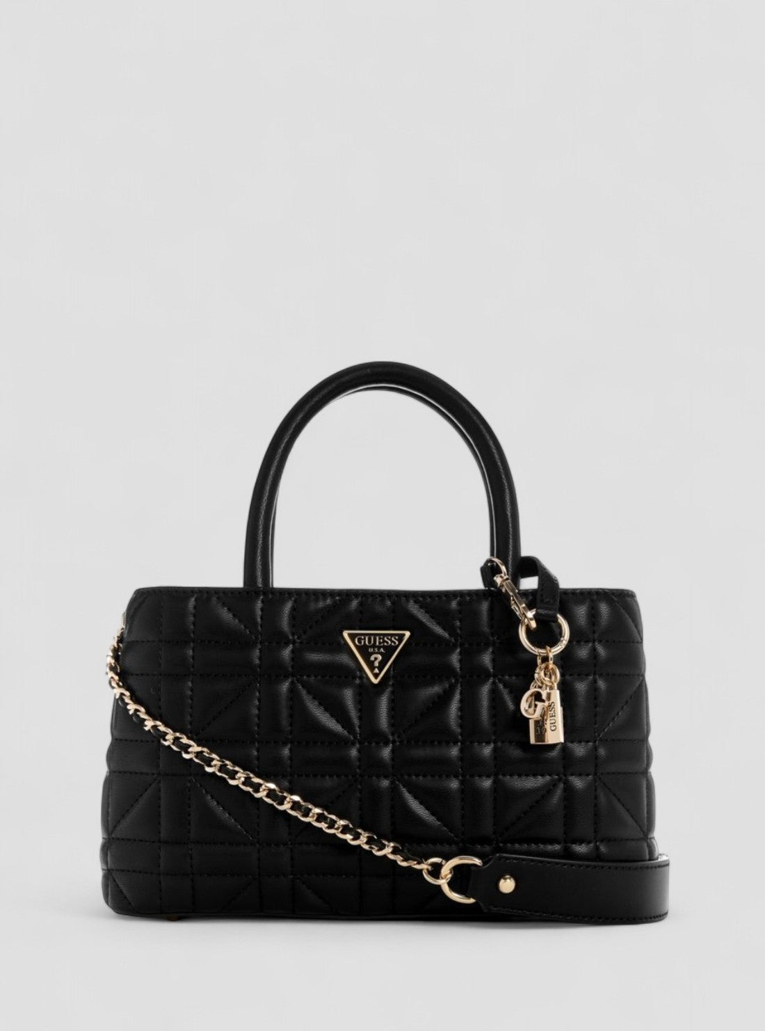 GUESS Womens Black Edita Elite Satchel Bag QG962506 Front View