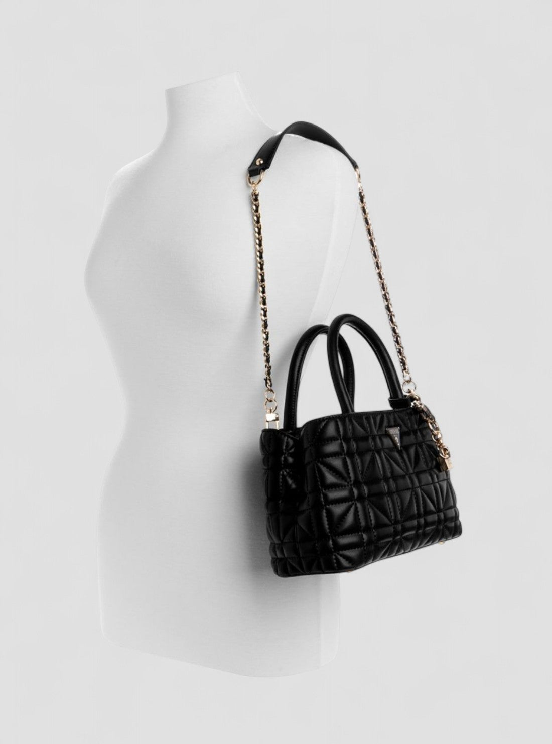 GUESS Womens Black Edita Elite Satchel Bag QG962506 Full View