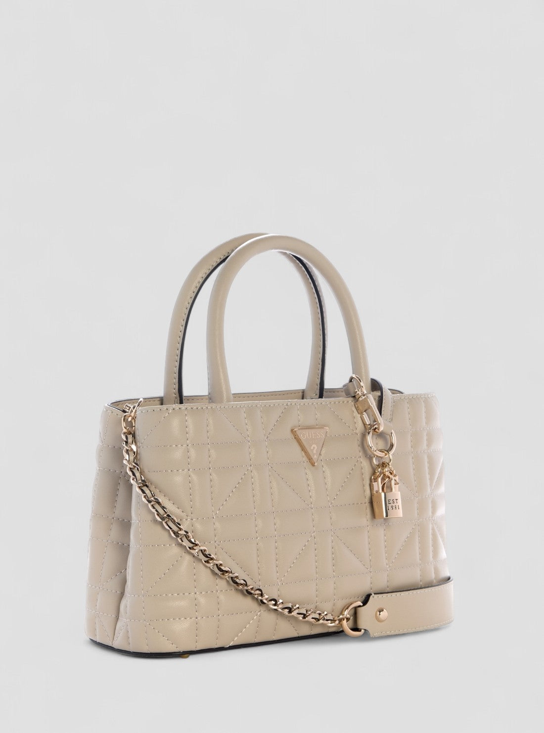 GUESS Womens Beige Edita Elite Satchel Bag QG962506 Front Side VIew