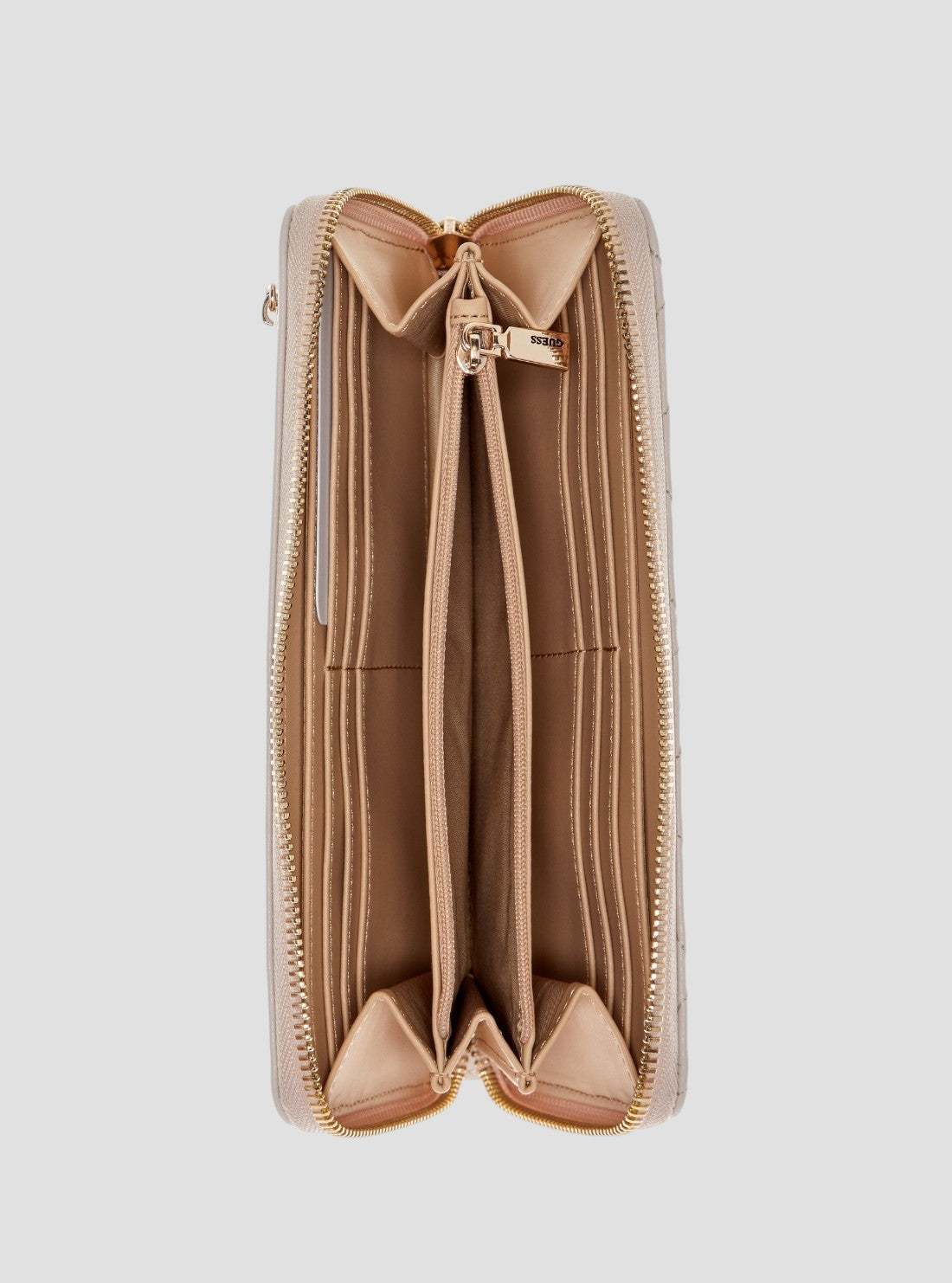 GUESS Womens Beige Edita Large Zip Around Wallet QG9625146 Inside View